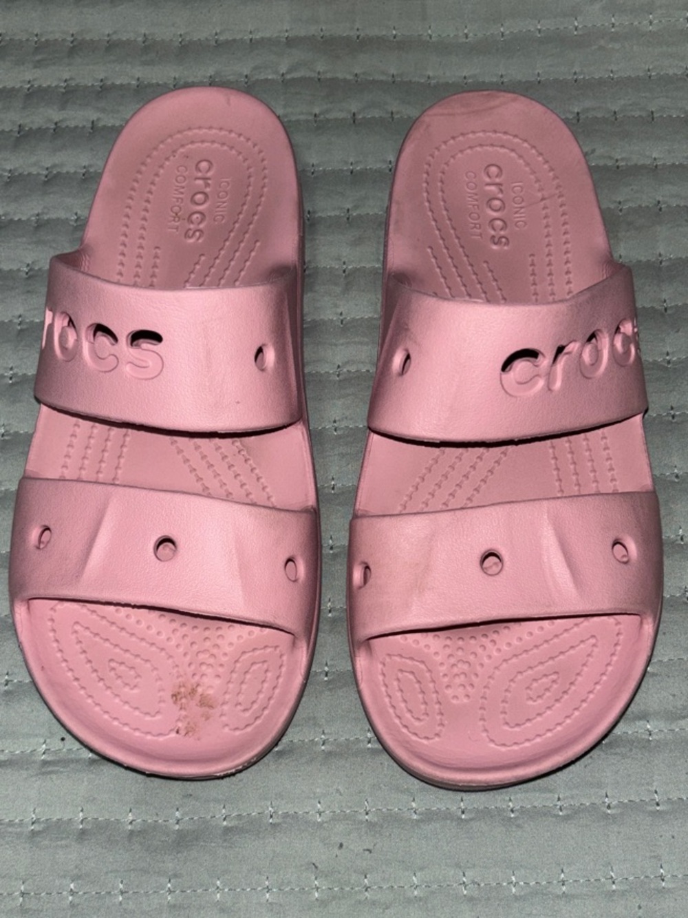 CROCS Baya Double Strap Platform Slide Sandal - Pink - W8